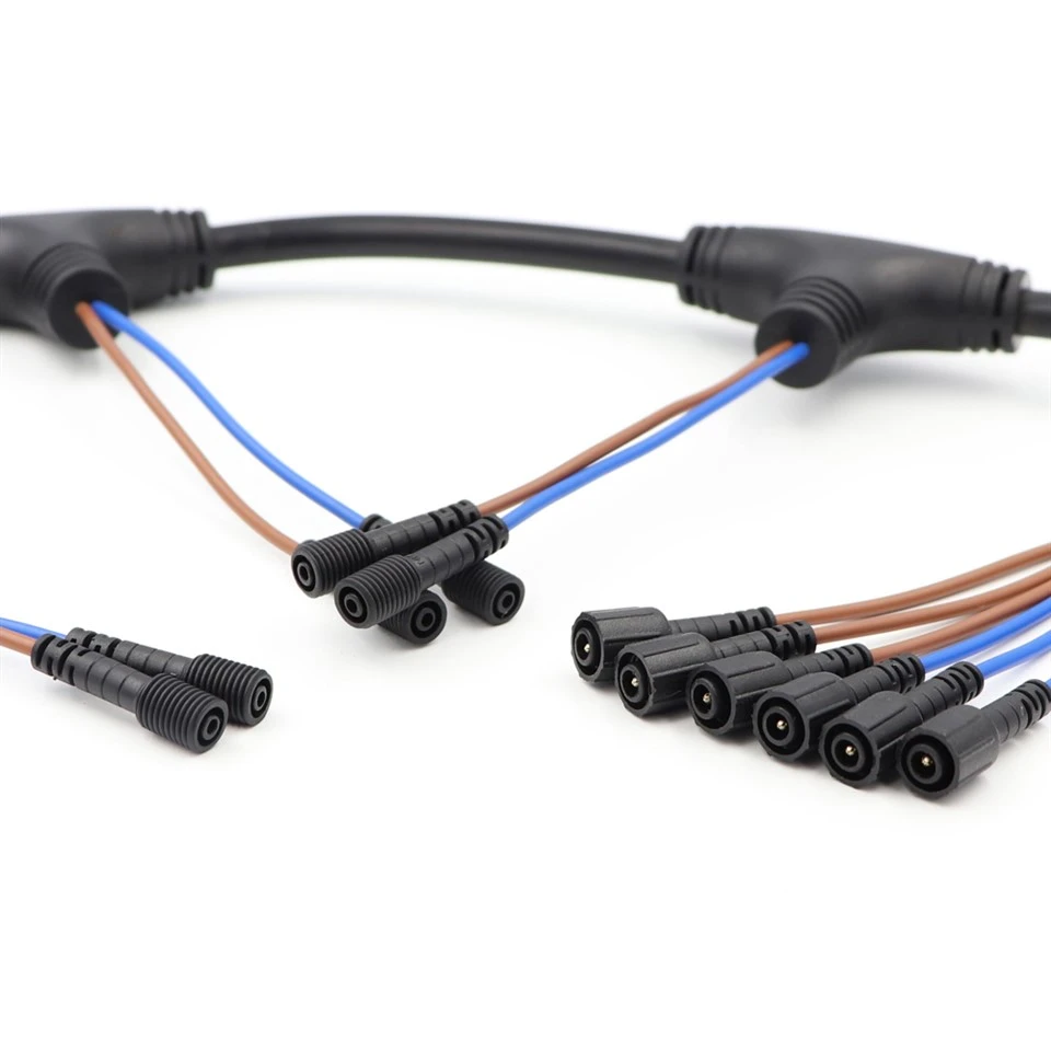 Vodotěsná sestava kabelu typu M12 2-6 Pin T- pro automobilové vybavení IP67